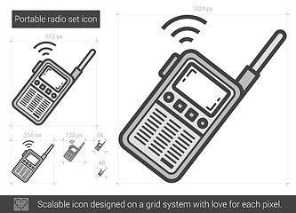 Image showing Portable radio set line icon.