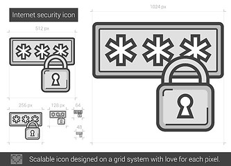 Image showing Internet security line icon.