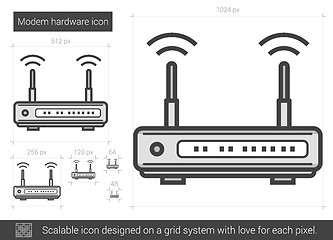 Image showing Modem hardware line icon.