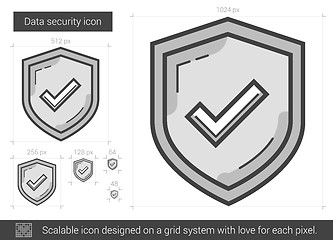 Image showing Data security line icon.