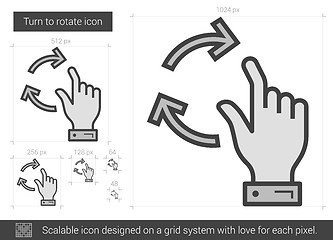 Image showing Turn to rotate line icon.