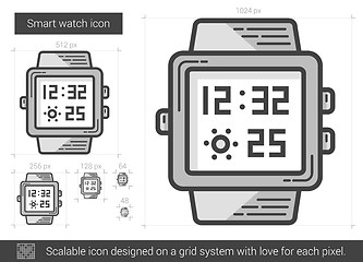 Image showing Smart watch line icon.