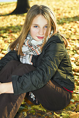 Image showing Teenage girl in the fall