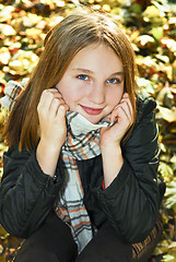 Image showing Teenage girl in the fall