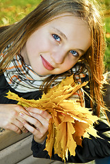 Image showing Teenage girl in the fall