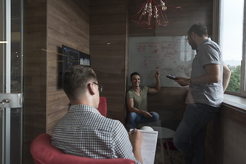 Image showing team meeting and brainstorming in small private office