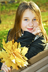 Image showing Teenage girl in the fall