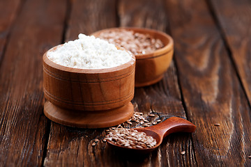 Image showing flax seed and flour