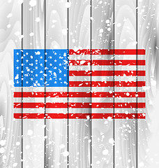 Image showing American Grunge Background with Flag