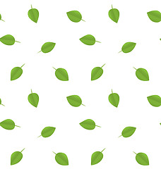 Image showing Seamless Ecology Pattern with Green Leaves