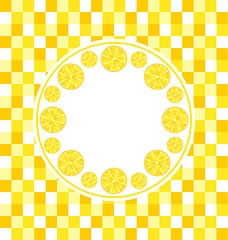 Image showing Round Frame with Sliced Lemons