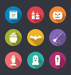 Image showing Party Flat Icons with Halloween