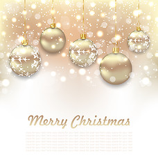 Image showing Christmas Glossy Postcard with Beautiful Balls