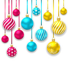 Image showing Elegant Background with Collection Colorful Christmas Glass Ball