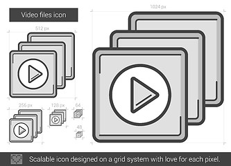 Image showing Video files line icon.