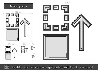 Image showing Move up line icon.