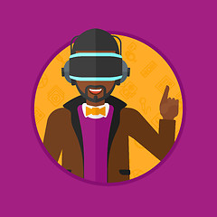 Image showing Man wearing virtual reality headset.