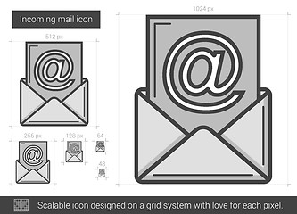 Image showing Incoming mail line icon.