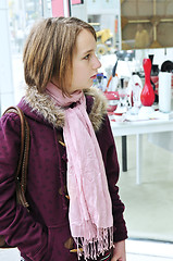 Image showing Teenage girl shopping