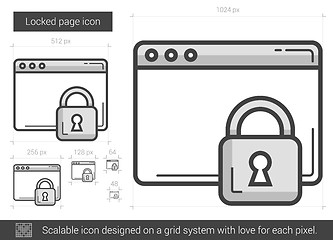 Image showing Locked page line icon.