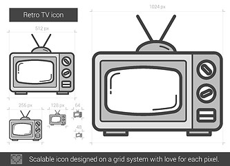 Image showing Retro TV line icon.