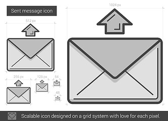 Image showing Send message line icon.