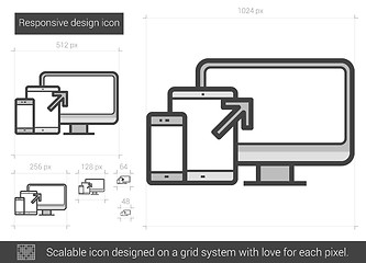 Image showing Responsive design line icon.