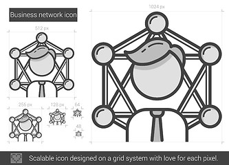 Image showing Business network line icon.