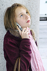 Image showing Teenage girl talking on cell phone