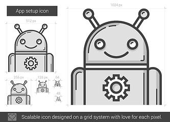 Image showing App setup line icon.