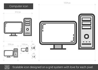 Image showing Computer line icon.