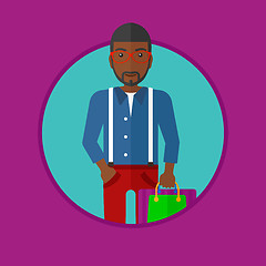 Image showing Man with shopping bags vector illustration.