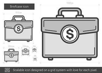 Image showing Briefcase line icon.