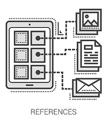 Image showing References line icons.