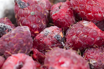 Image showing mold on the raspberries