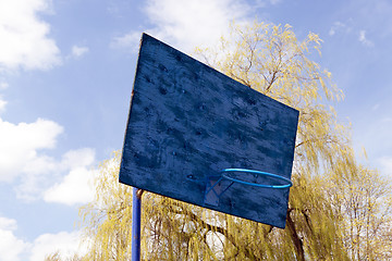 Image showing blue basketball backboard