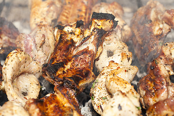 Image showing skewers of pork