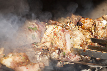 Image showing skewers of pork