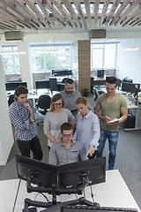 Image showing startup business people group working as team to find solution