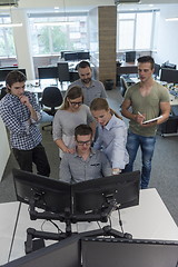 Image showing startup business people group working as team to find solution