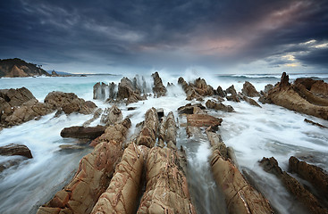 Image showing Barraga Bay Coastline with Wild Seas