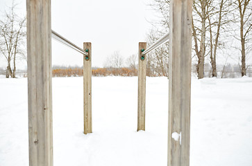 Image showing parallel bars outdoors in winter