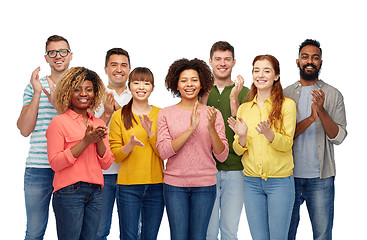 Image showing international group of happy smiling people