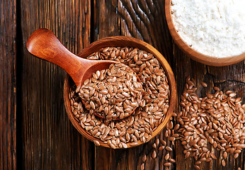 Image showing flax seed and flour