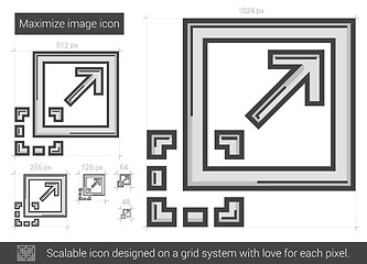 Image showing Maximize image line icon.