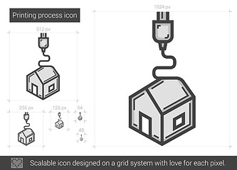 Image showing Printing process line icon.