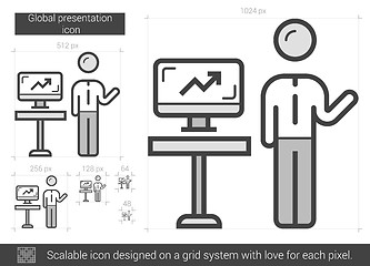 Image showing Global presentation line icon.