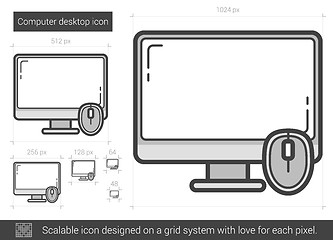 Image showing Computer desktop line icon.