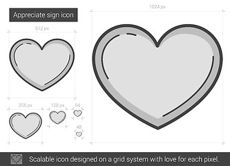 Image showing Appreciate sign line icon.