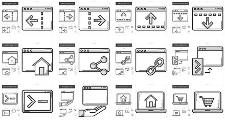 Image showing Application line icon set.